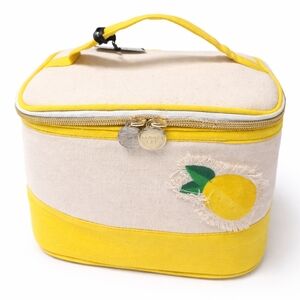 Dabney Lee Lemon Cosmetic Bag NWT Yellow Canvas Travel Makeup Case Cute Gift